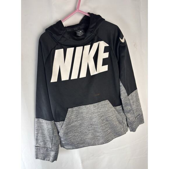 Nike Other - Nike Dri-Fit Hooded Sweatshirt Boys 7 L Black Therma Pullover Hoodie